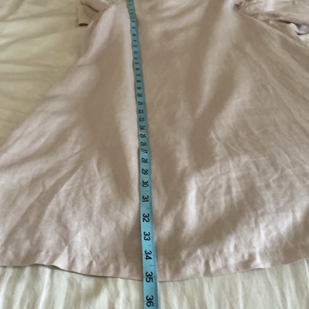 Rowie the Label Ibiza Linen Sheath Dress Puff Sleeve, Lined, Size Large - Picture 8 of 12